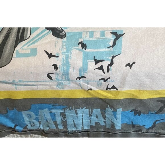 DC Comics Batman Twin Size Flat Sheet Blue Yellow Black - Picture 4 of 5